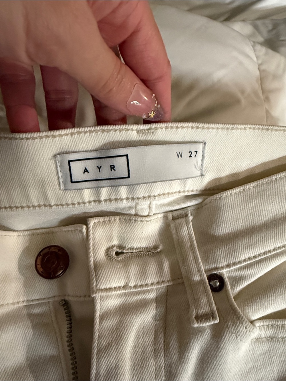 AYR Off-White Straight-Leg Jeans - Picture 5 of 8